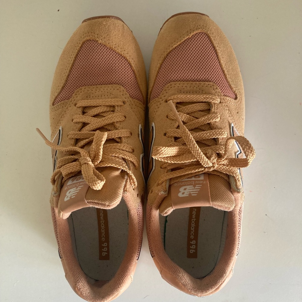 New Balance Peach and Beige 986 Sneakers